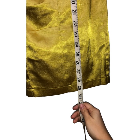 Junior’s Trixxi Strapless Pleated Stretch Empire Waist Chartreuse Dress - 5 - Picture 13 of 13